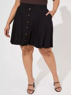 Button-Front Mini Skirt
